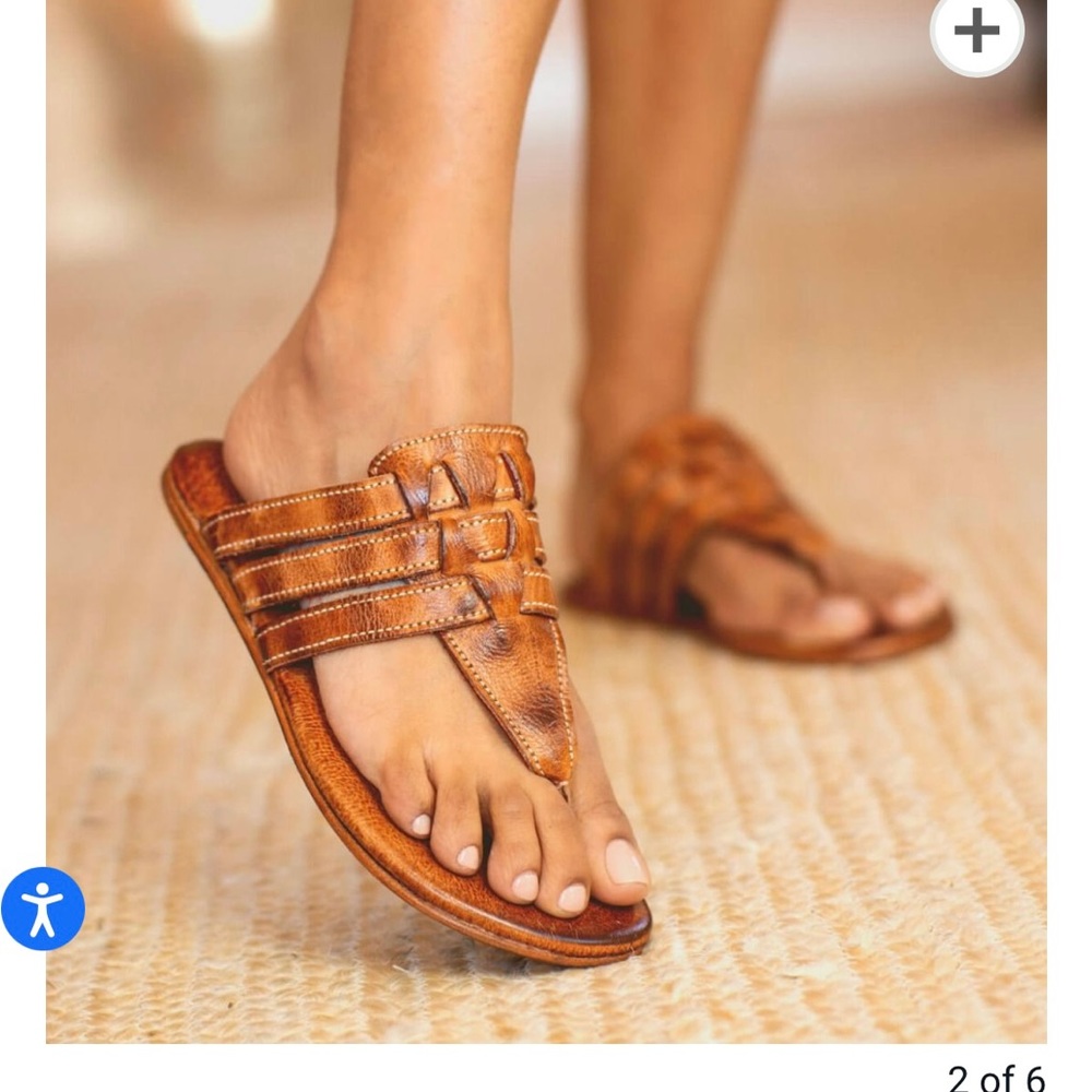 Bed Stü 100% Genuine Leather Yoli Sandals Brown Woven Gorpcore Boho Quiet Lux